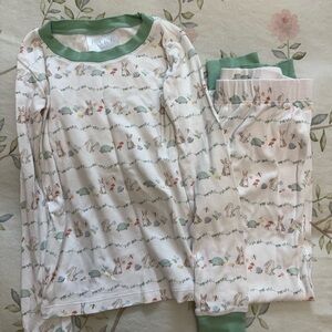 Lake Bunny Kids Pajamas with Green Accents